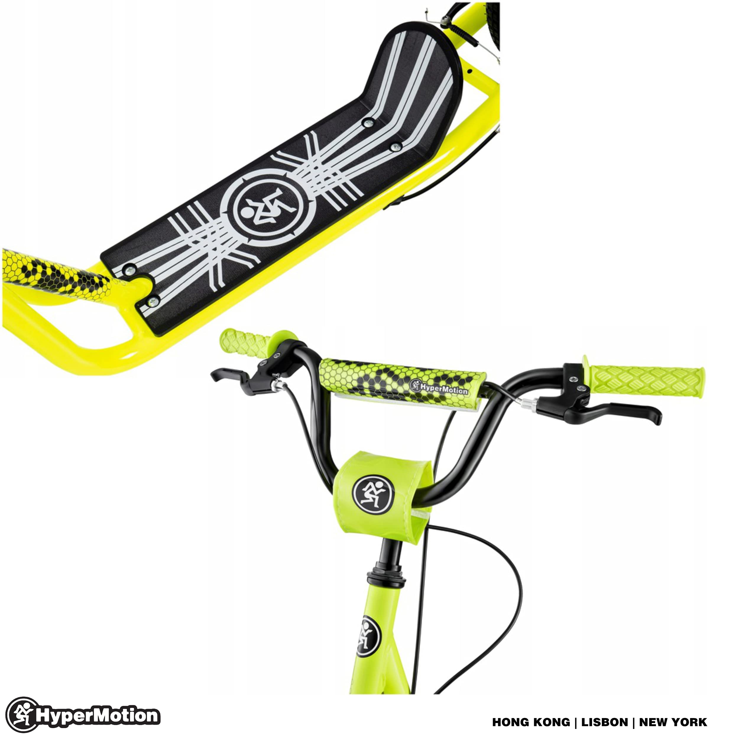 HyperMotion Hulajnoga dla Dzieci, Dorosłych i Młodzieży, Hulajnoga Miejska z Dużymi, Pompowanymi Kołami 2 נ16" (40 cm), Hamulce v-brake, Stalowa Rama, Regulowana Kierownica