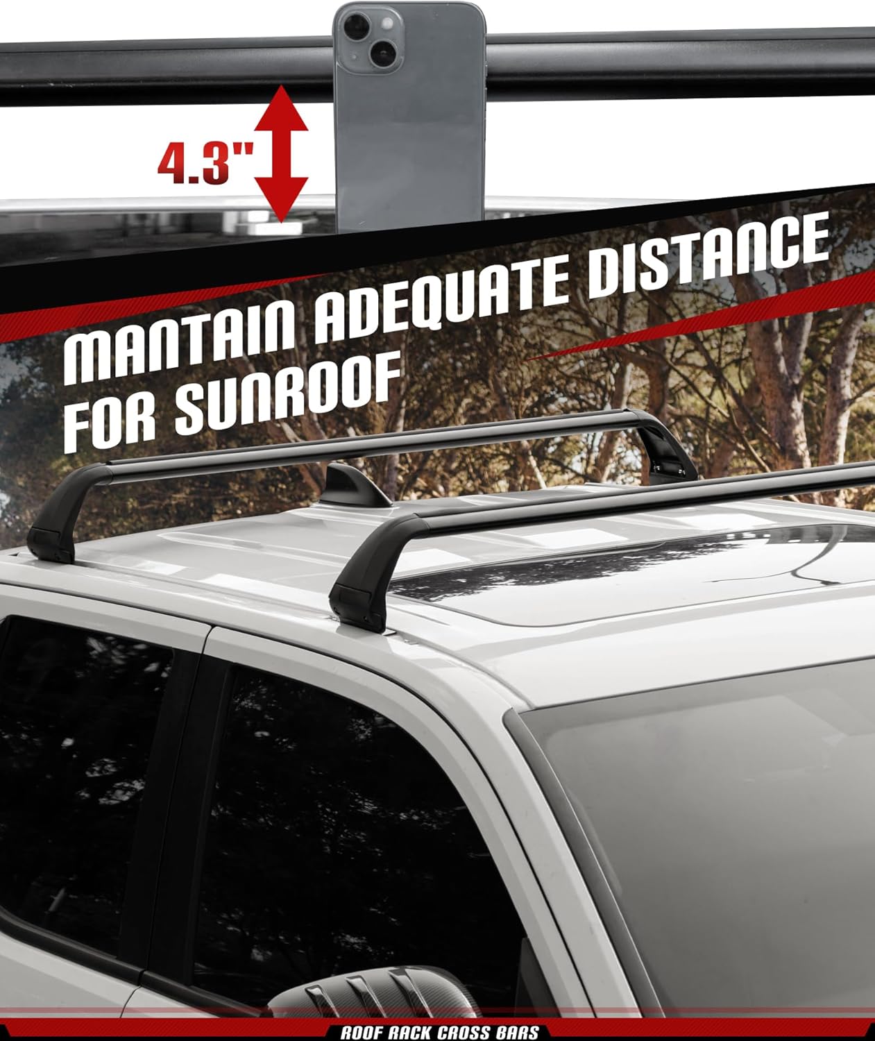 Roof Rack Cross Bars Fit for 2025 2024 Toyota Tacoma Double Cab Aluminum Crossbars Cargo Carrier Accessories