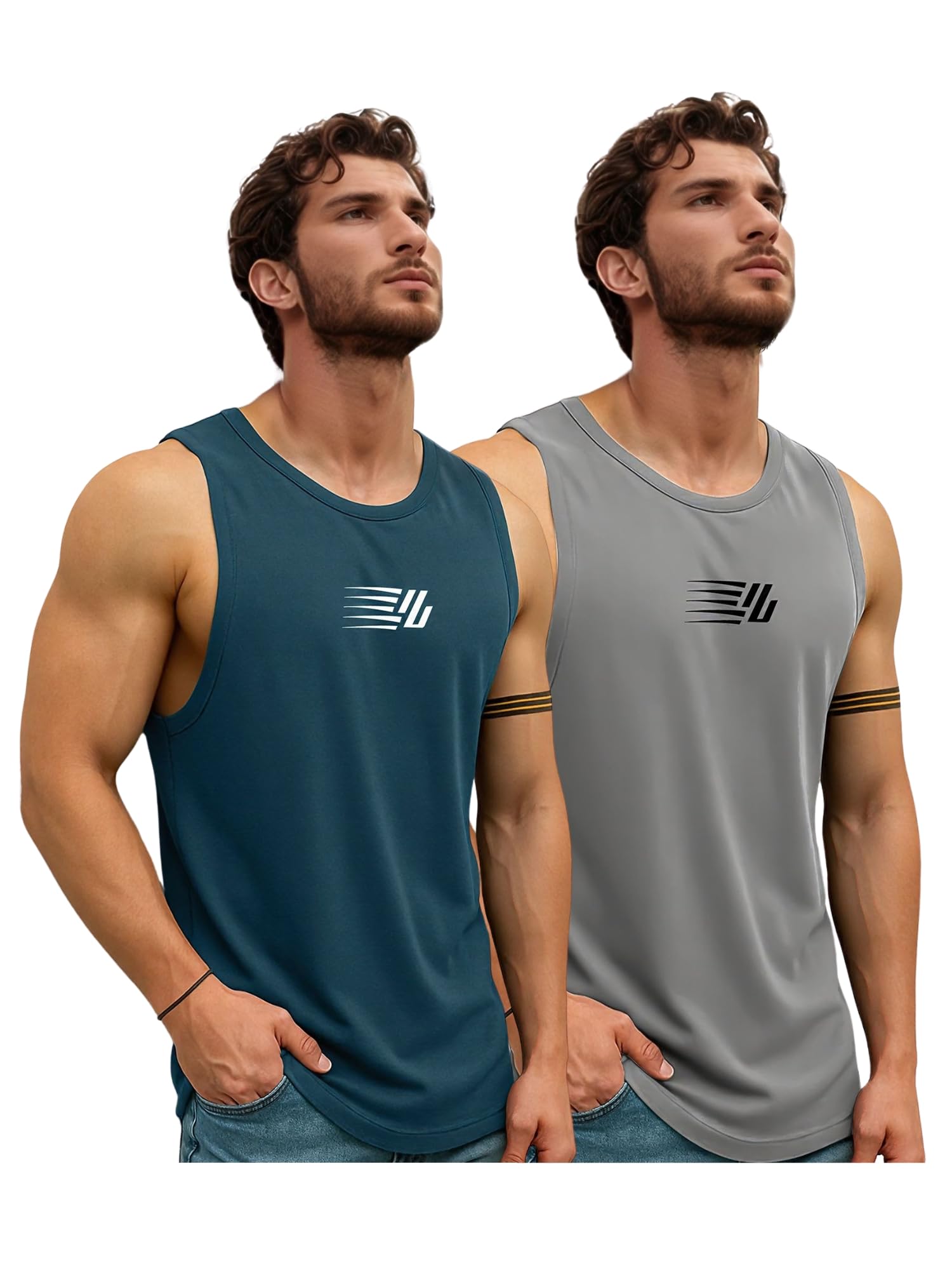 jump cuts || Men || SpikePrinted || Polyester || Vest (Pack of 2)-picture-53