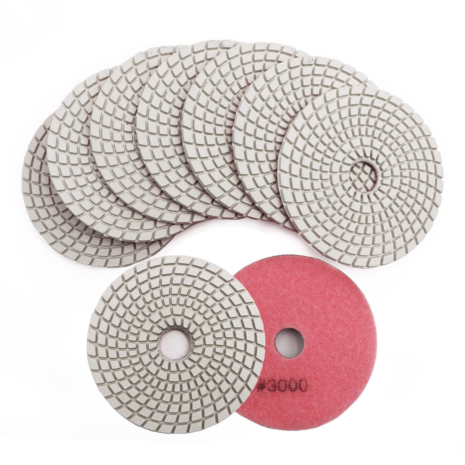 Almohadillas pulidoras de diamante, 10 almohadillas de pulido de diamante húmedas for discos de pulido de granito y mármol de 0,00 mm