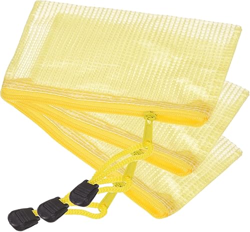 Miniatura 1 de YOKIVE Paquete de 3 bolsas de malla con cremallera, bolsillos de malla B8 para archivos, bolsa de plástico para documentos, ideal para