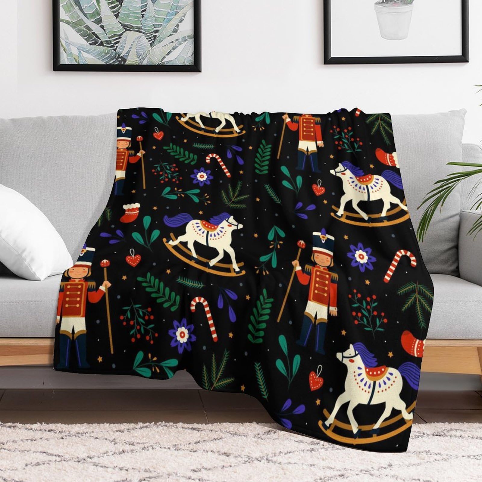 Xiputvl Christmas Pattern Cooling Fleece Blanket – Ideal for Night Sweats, Lightweight And Soft, Cozy for Bed And Sofa, Easy Care 60"x80"