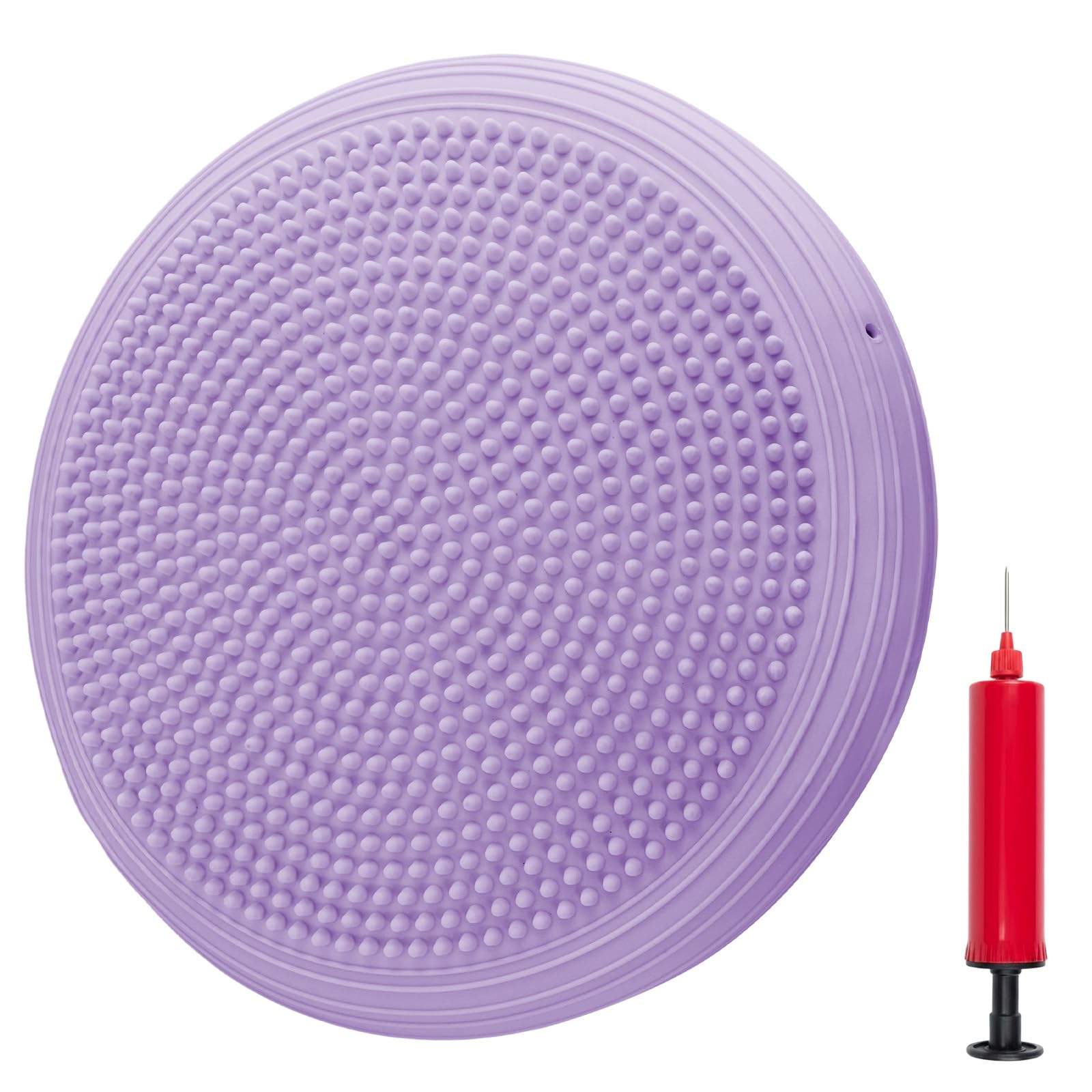 BREEZENEST PVC Yoga Balance Mat Set with Pump – Non-Slip Inflatable Balance Cushion for Yoga, Pilates, Core Strength & Balance Training, Rehabilitation | Durable PVC Balance Board Alternative (Purple)