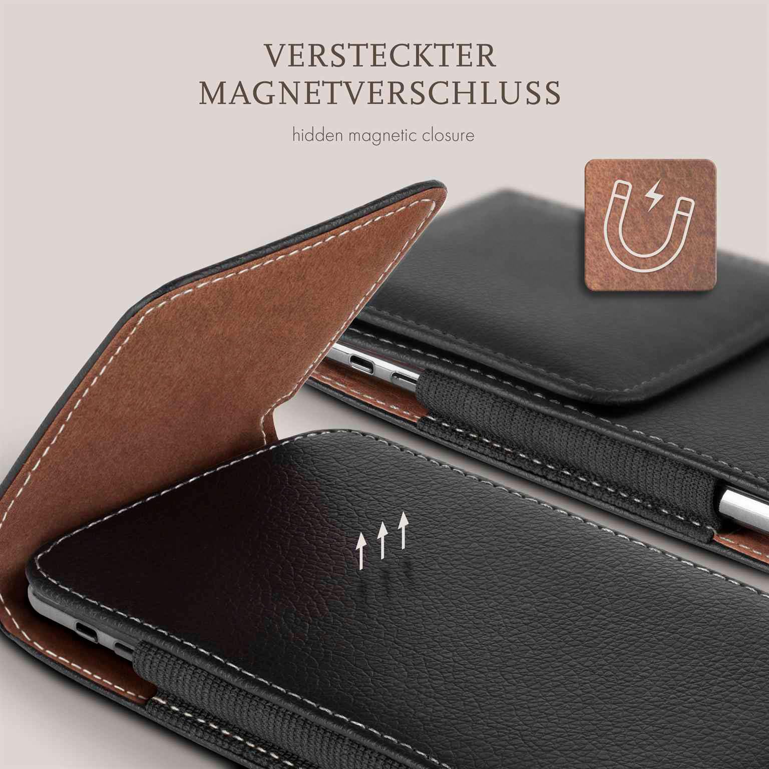 moex Plug Case für Samsung Galaxy S26 Ultra Hülle mit Gürtelclip, Handy Gürteltasche PU Leder, Handyhülle zum Einstecken, Lederhülle Gürtel Schutzhülle Einsteckhülle Etui, Schwarz