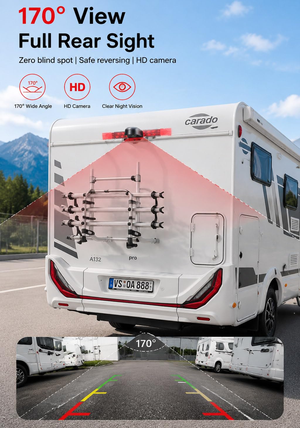 Kamera cofania zamiennik do Carado/Sunlight Etrusco Knaus/Womo T68/Fiat