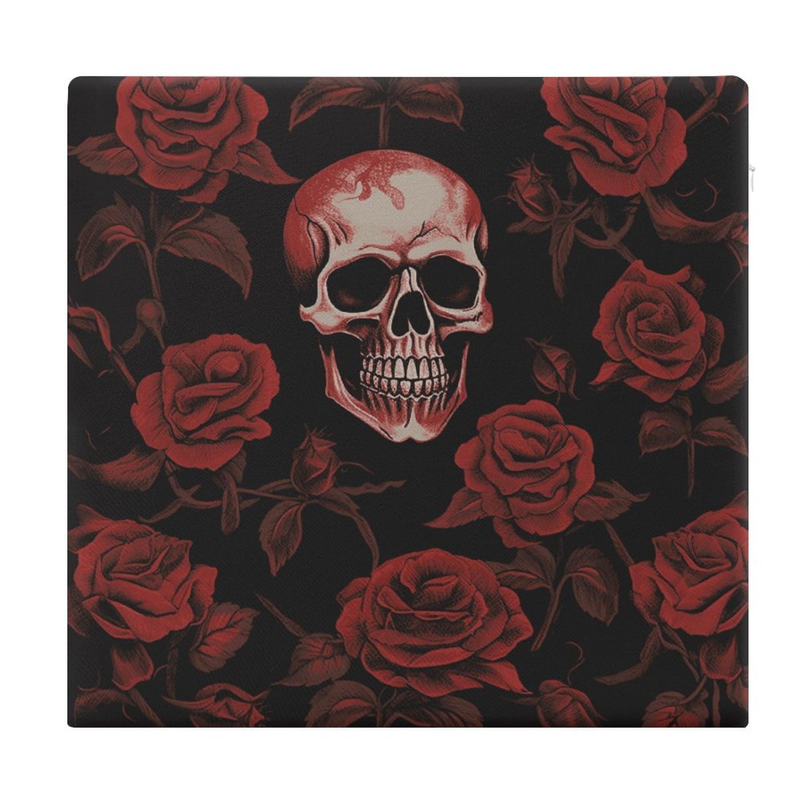 Adfgyerh Style Skull Rose Cushions Memory Foam For Adults, Seat Cushion Chair Pads Soft, Square Pillows For Dining, Kitchen, Office, Patio Chairs