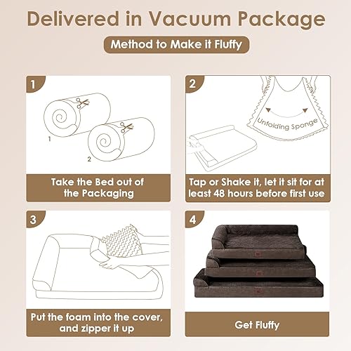 Miniatura 6 de EHEYCIGA Cama ortopédica de espuma viscoelástica para perros de tamaño XL, cama ortopédica extragrande con funda extraíble lavable, sofá cama XL