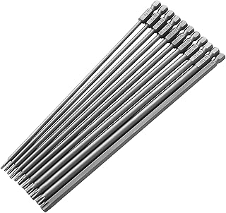 11pcs 200mm Extra Long Torx Bit Set Screwdriver, Security Torx Bits Socket Set, Tamper Proof 1/4'' Hex Shank with Magnetic Head S2 Steel Star Phillips Impact Driver Drill Safety Star Bit Set (T6-T40)