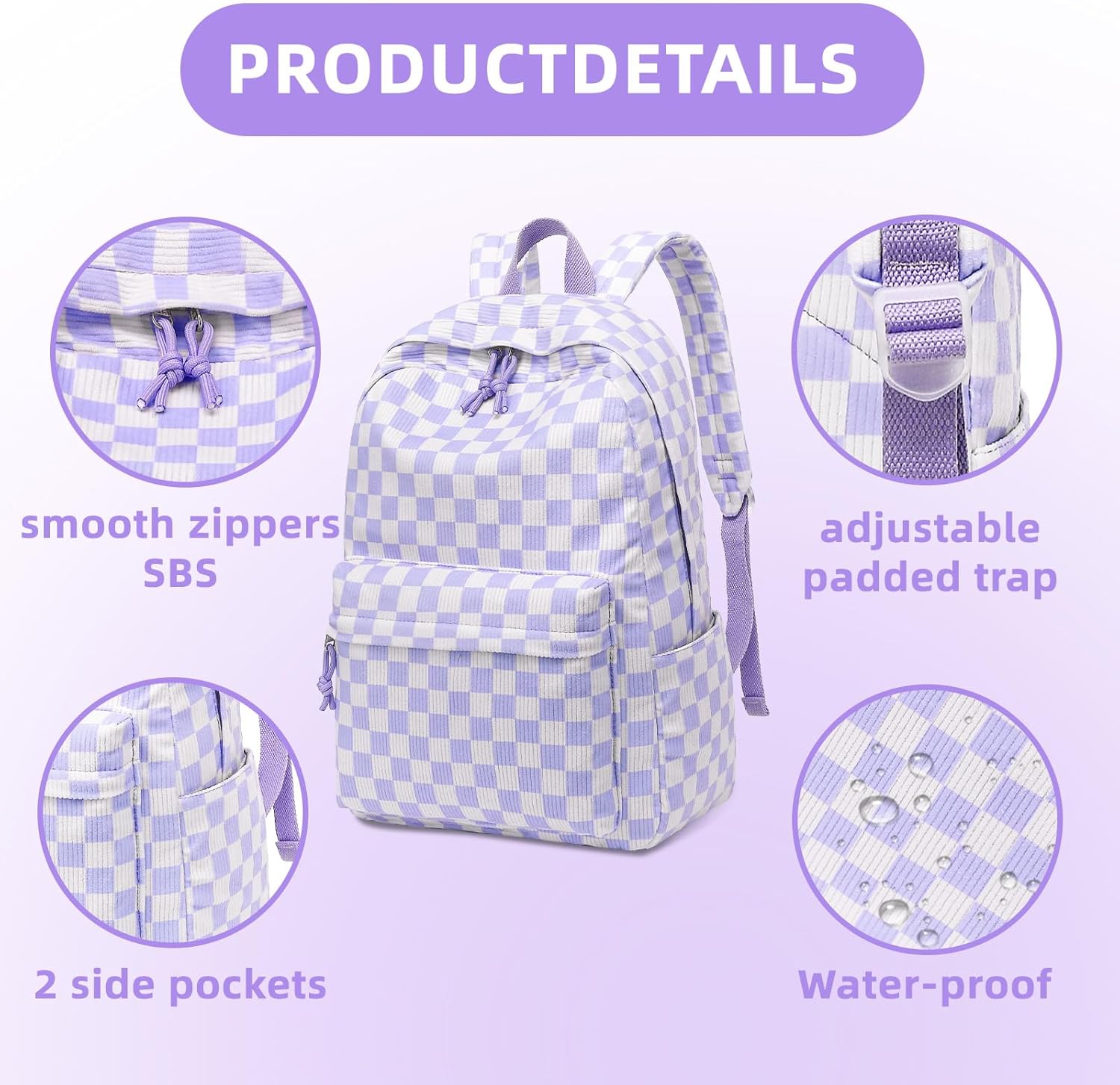 LEDAOU School Backpack for Teen Girls Elementary Middle School Bookbag Kids Backpacks Women Laptop Backpack Travel Daypack - Image 4