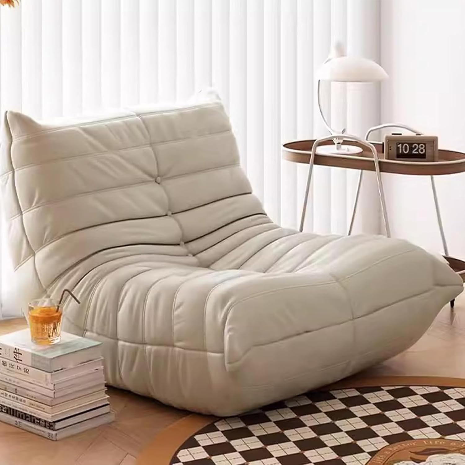 Togo Fireside Chair, Corner Bean Bag Chairs, Comfy Lazy Floor Sofa Couch, Ergonomic Design Lounge Chair Foam Sofa, for Living Room Bedroom Dorm Salon Office