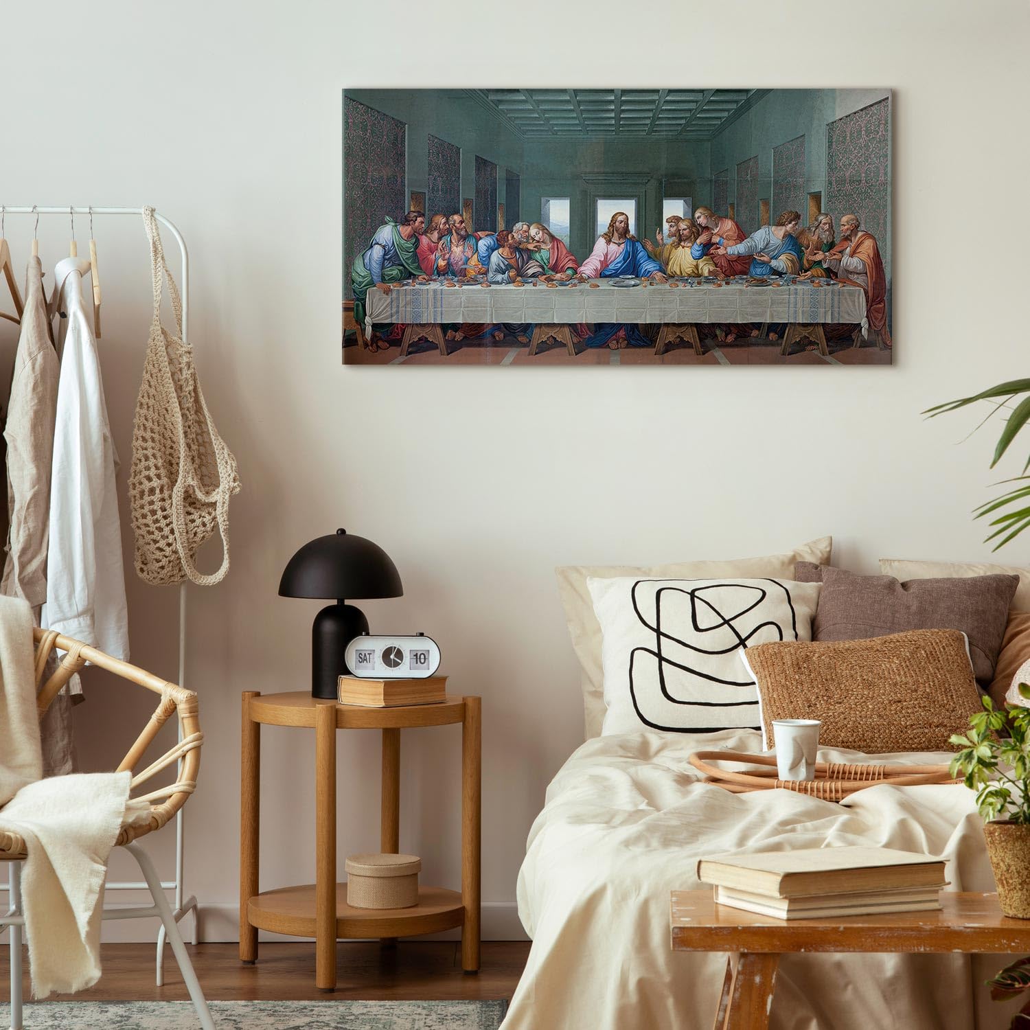 murando - Quadro Fonoassorbente Ultima Cena 140x70 cm 1 Pezzo - Canvas - Quadri Acustici XXL Grandi - Pannelli Fonoassorbenti Decorativi - Decorazione da Parete Soggiorno - n-B-10022-b-a