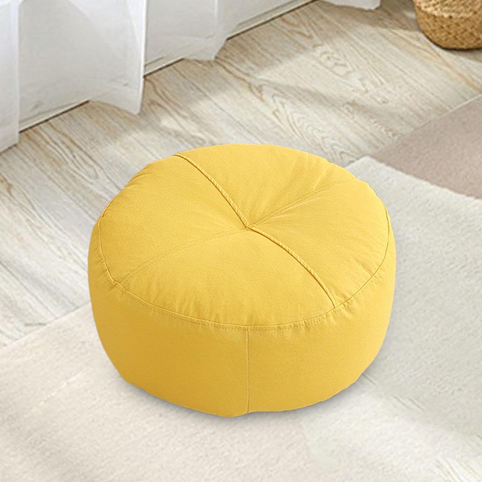 Baoblaze Rundes Bodenkissen, Meditationskissen, stützendes Bodenkissen, Sitzkissen für Yoga, Sofa, Wohnzimmer, Innenbereich, Arbeitszimmer, Gelb