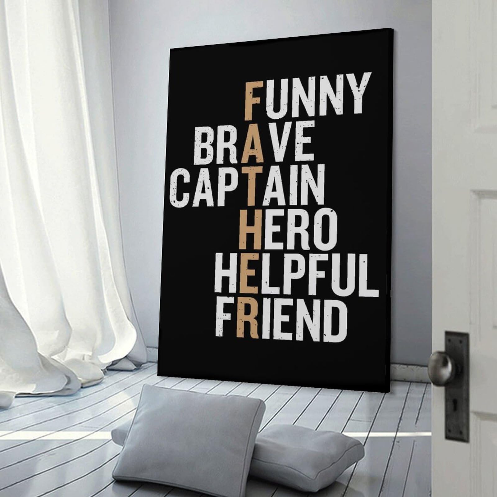 Junmoney Hanging Wall Art Fathers Day Fathers, 24x36inch(60x90cm), for Wall Displays, Bedrooms Or Room Updates, Wall Decor Suited to Curated Displays