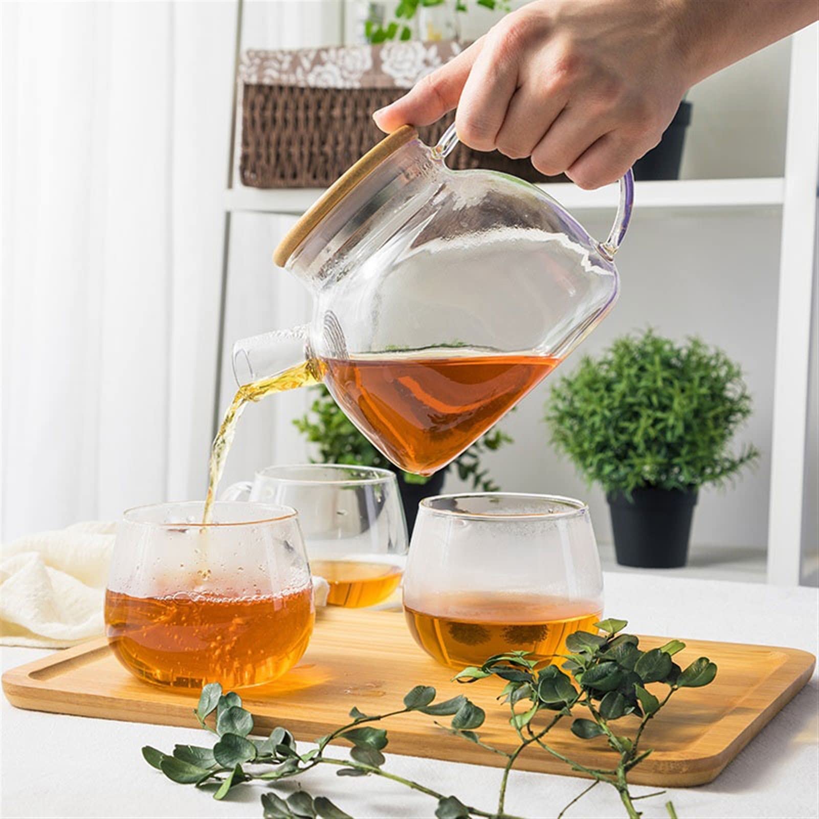 Czajnik 1000 ml oporne na ciepło szklane czajnicze o dużej pojemności producent herbaty z sitkiem do zielonej herbaty czarna herbata herbata owocowa herbata Czajnik