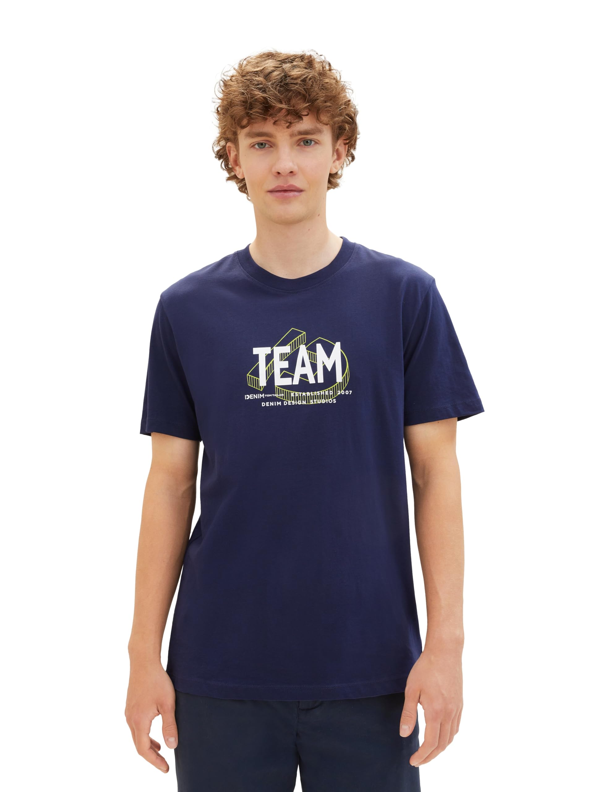 TOM TAILOR Denim Men's T-Shirt, 34590 - Dark Blueberry, M
