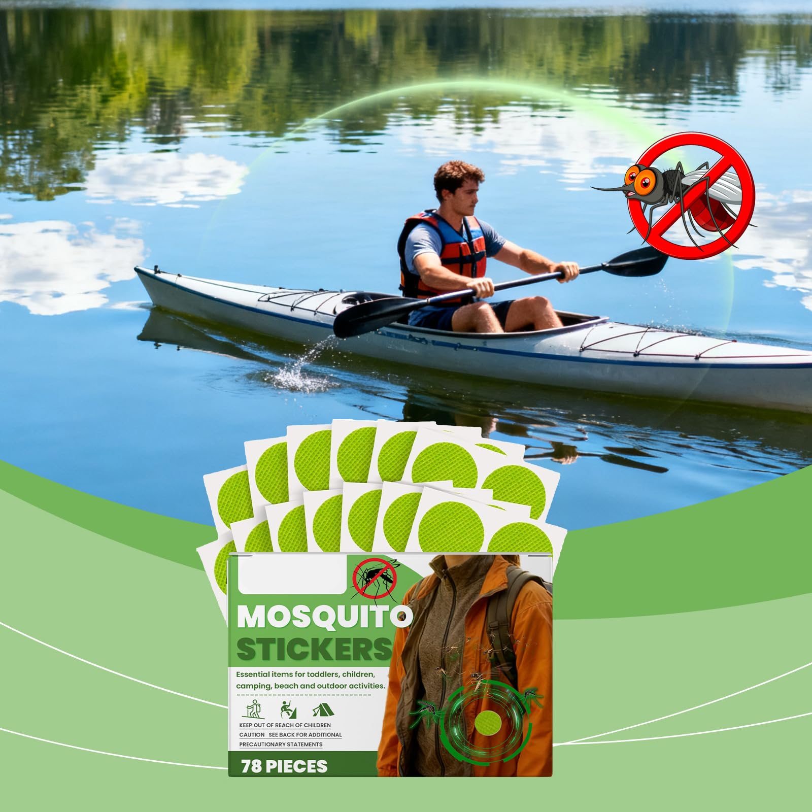 78 PCS Parche Repelente Mosquitos Previene Picaduras de Mosquitos,para Acampar al Aire Libre para Adultos y Niños