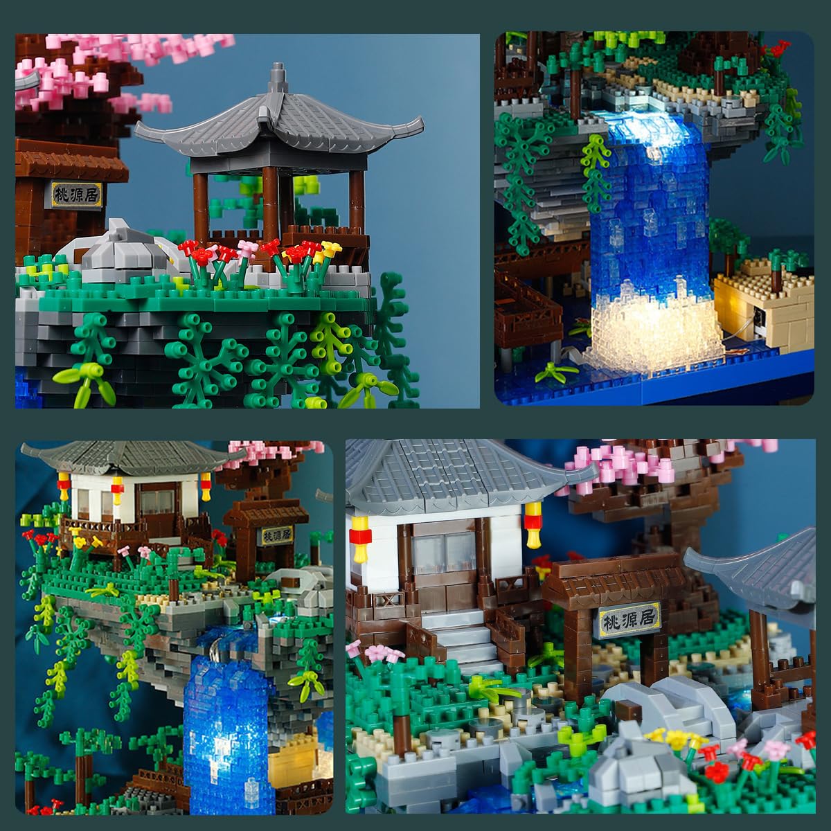 Cherry Blossom Bonsai Tree Architecture Building Block Sets, 2705PCS Chinese Architecture Creative Micro DIY Bricks Model Toy - Image 2