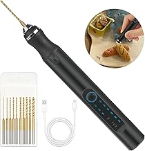 Ainiv 3-Gang-Elektro-Mini-Bohrstift, Wiederaufladbare DIY Handbohrer Elektrisch, Mini Bohrmaschine mit 10 kleine Bohrer, Mini Bohrer Set für Harz Schmuckherstellung Kunststoff Holz Leiterplatte Leder