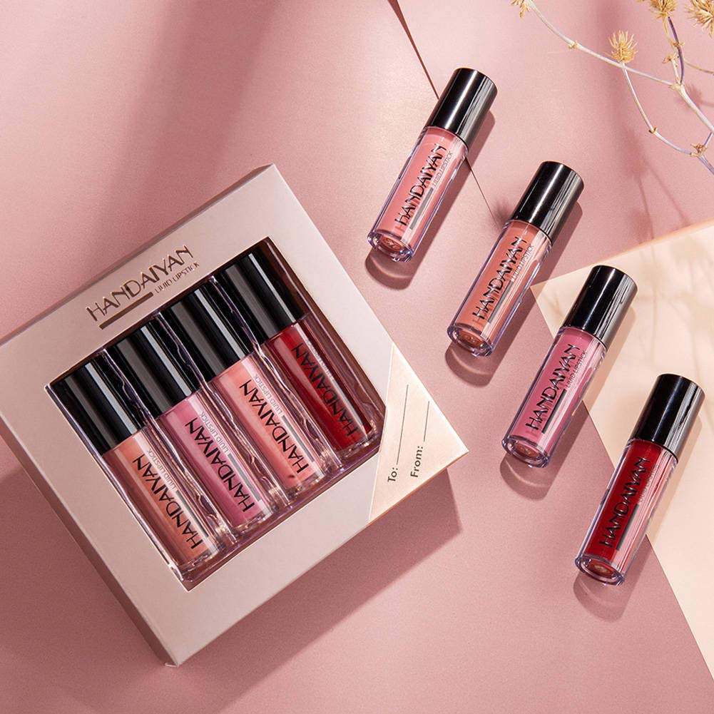 YOLEABY Lip Gloss Lip Gloss Set Non-stick Lightweight Glaze Matte Liquid Lipsticks with A Gift Box for Girls Womens Make up Special