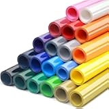 HTV Heat Transfer Vinyl Bundle - 20 Pack 12'' x 100 FT Heat Transfer Vinyl Rolls Bulk, Iron on Vinyl for Cricut T-Shirt, HTV Vinyl Bundle with 20 Assorted Colors