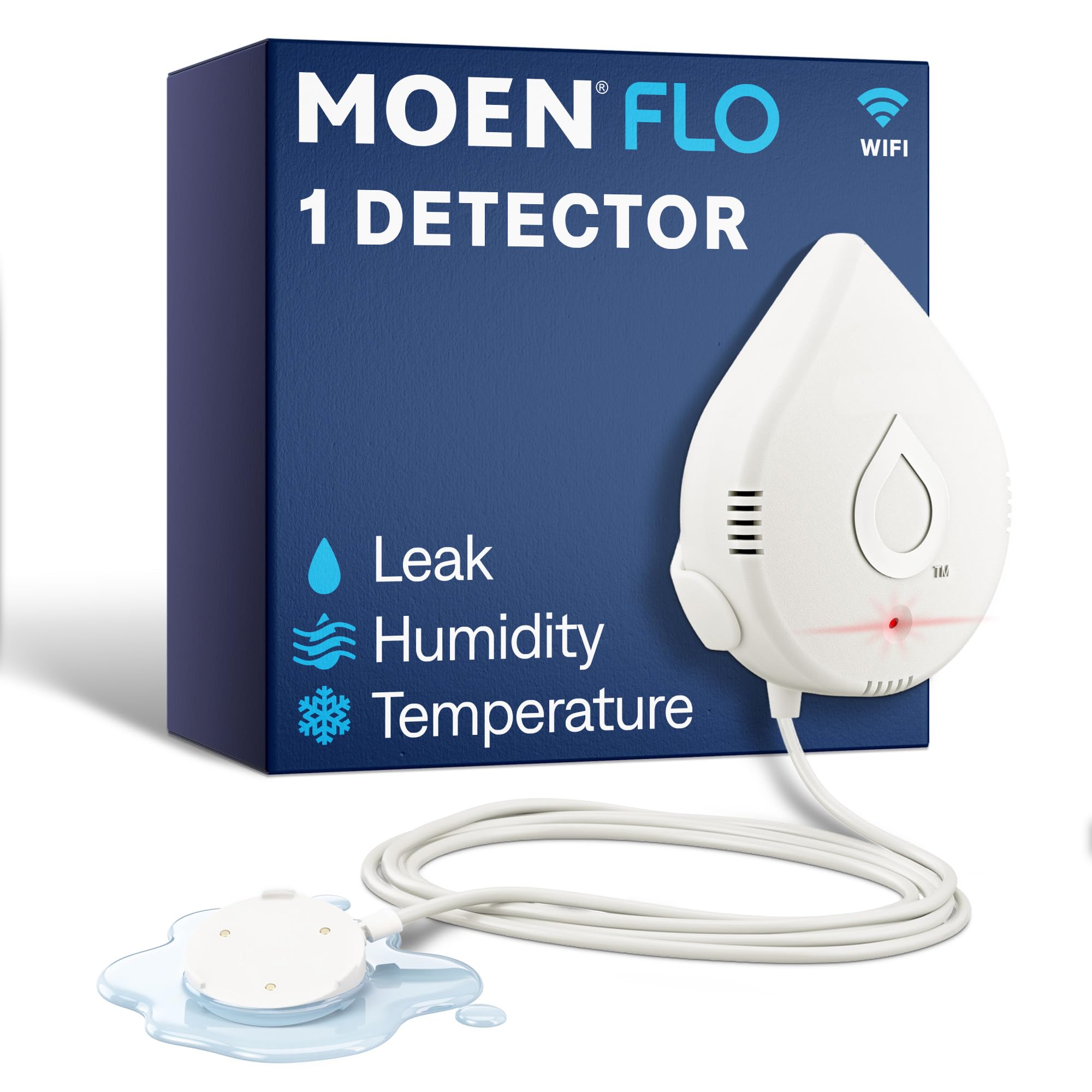 Moen Flo Detector, WiFi Enabled Water &amp; Moisture Sensor, 1 pc, 920-004