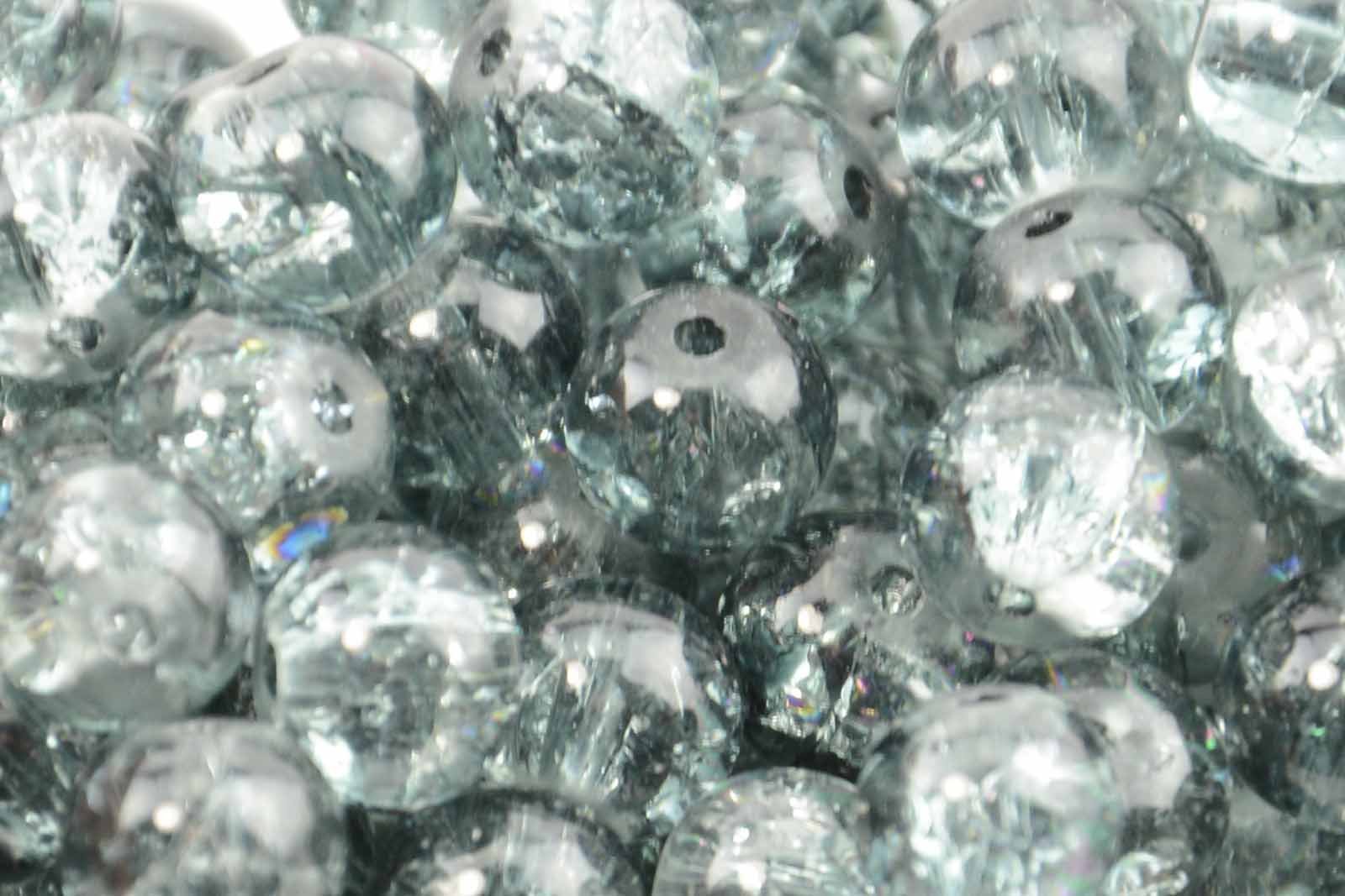 200pcs 4mm Aqua Diamond Crackle Glass Beads