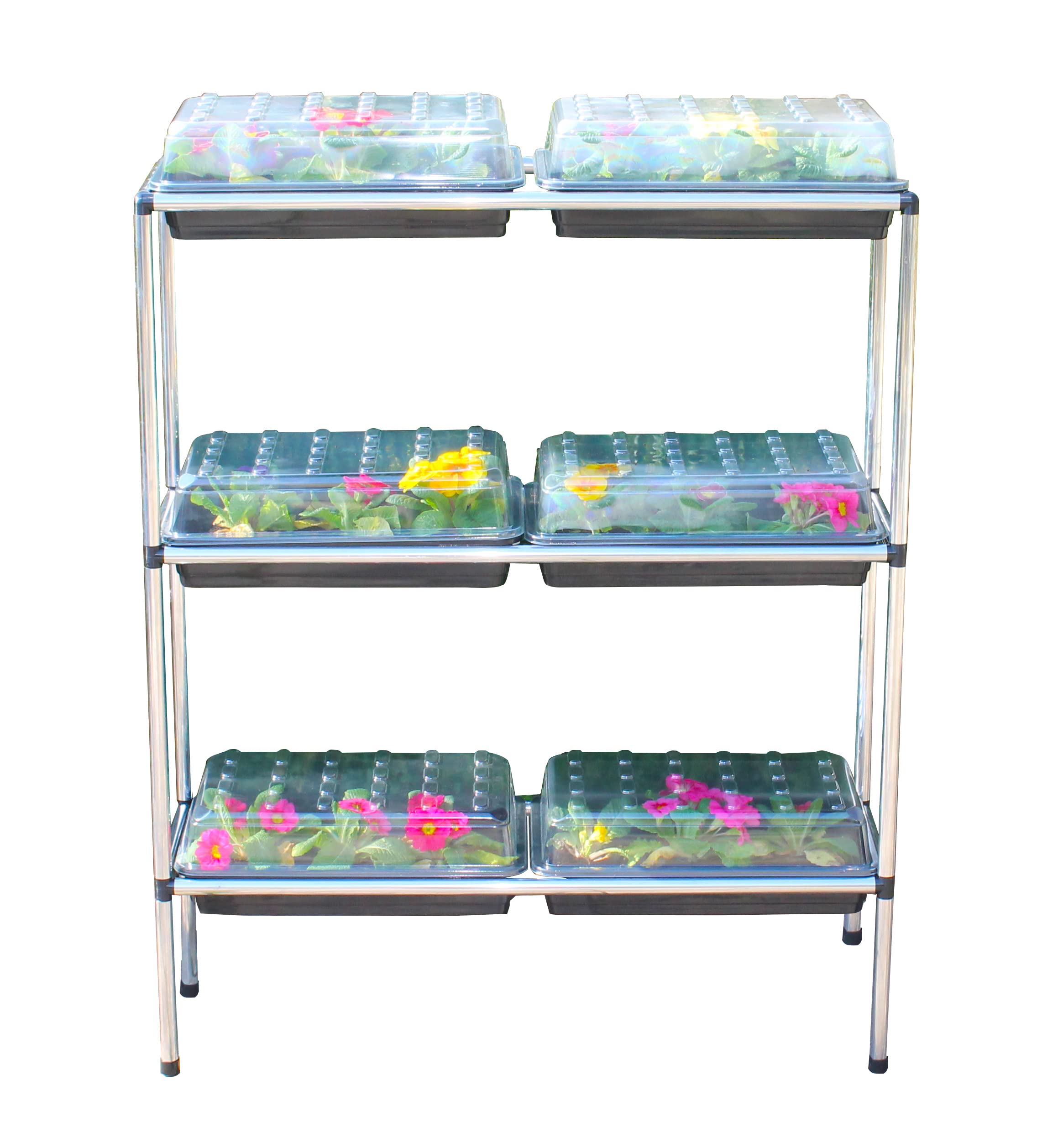 Gardening Naturally Silver Aluminium Seed Tray Stand, No Trays