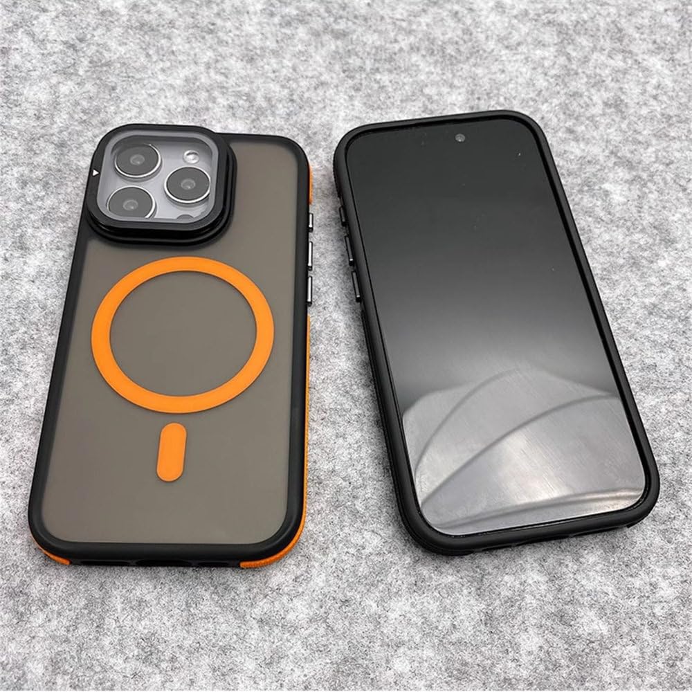 Obudowa magnetyczna z obiektywem szklanym i ochroną aparatu do iPhone'a 15 11 12 13 14 16 Pro Max Plus, matowa, przezroczysta, granatowa, do iPhone'a 16 Plus