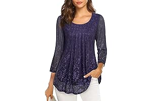 Women's 3/4 Sleeve Tunic Top for Spring Style 2022