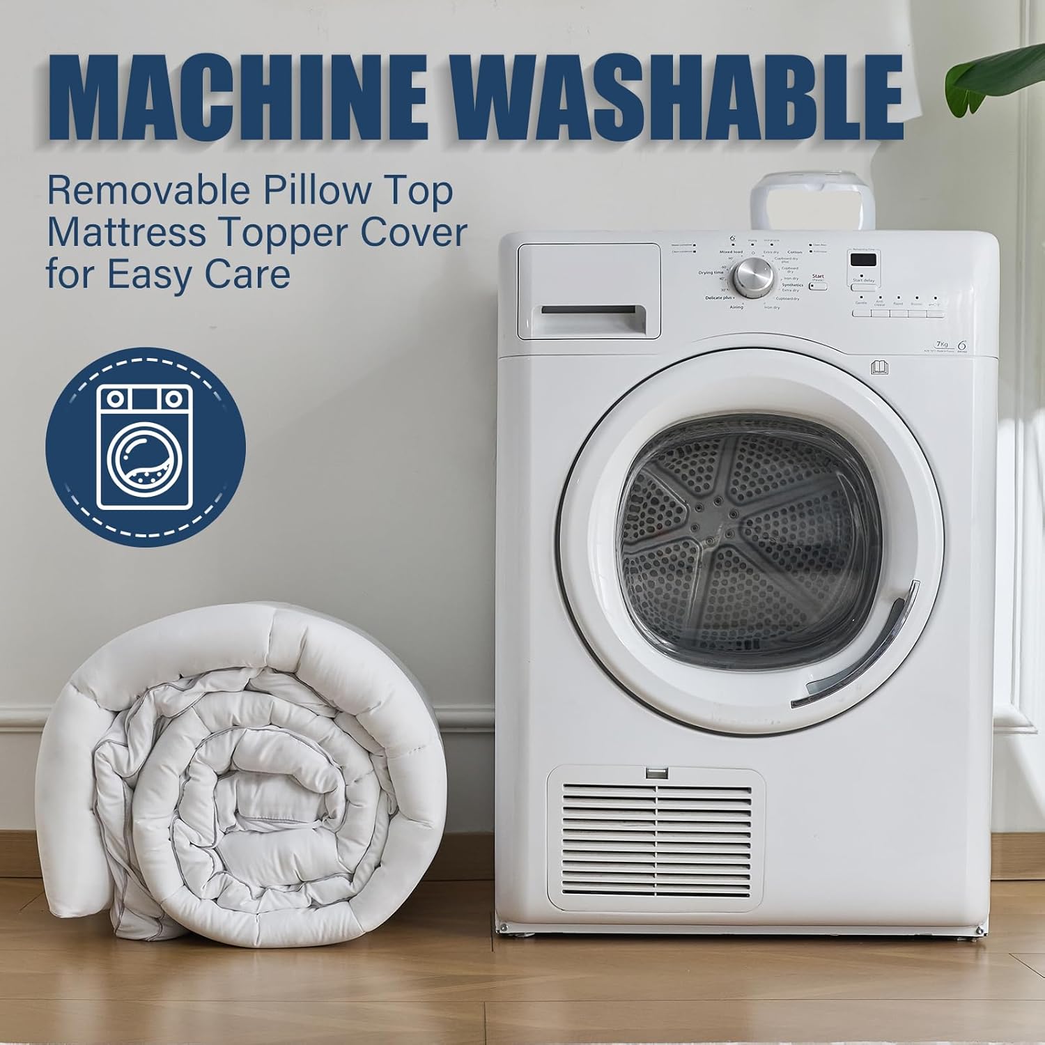 4 lnch Dual Layer Mattress Topper Queen Size, 2 Inch Cooling Gel Memory Foam and 2 Inch Soft Pillow Top Mattress Pad Cover for Back Pain, with Elastic Deep Pocket