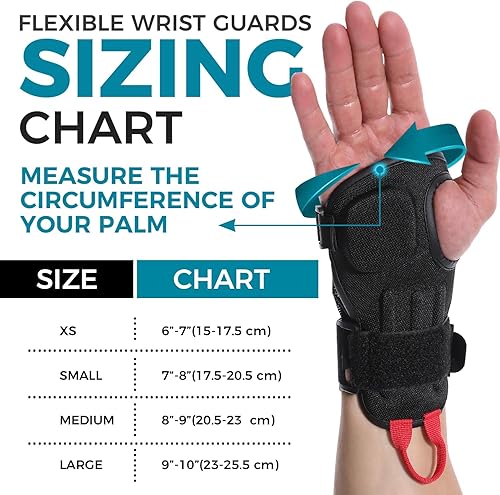Miniatura 2 de BODYPROX Muñequeras de impacto (1 par) para snowboard, patinaje y patinaje, protector de muñeca de protección deportiva