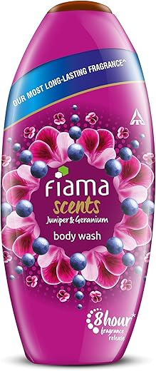 Fiama Scents Body Wash Shower Gel Juniper & Geranium, 250ml, Body Wash for Women & Men with Skin Conditioners, Long Lasting 8 Hour Fragrance Lock…