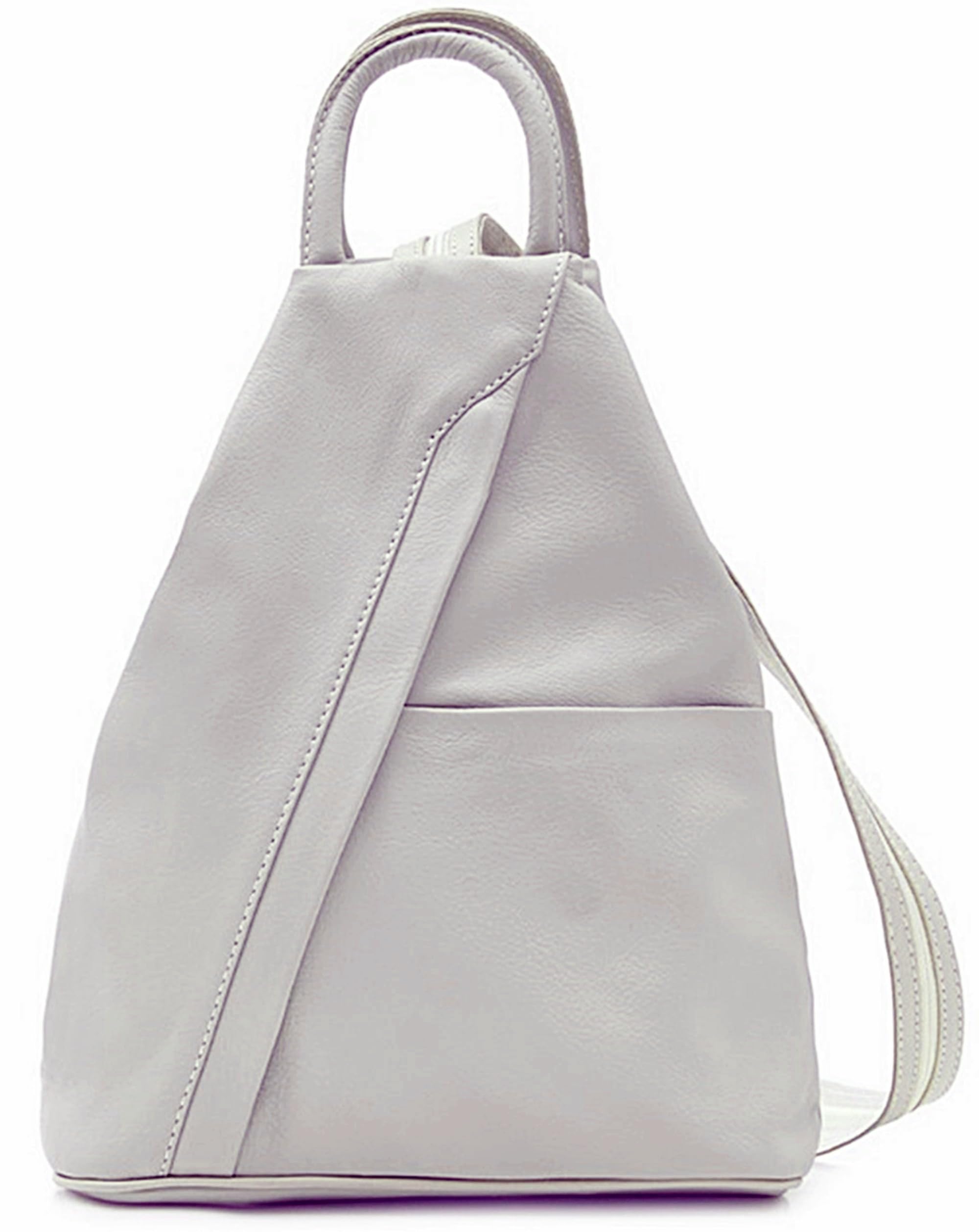 Womens Vera Pelle Super Soft Italian Leather Backpack Rucksack Convertible Shoulder Bag Medium