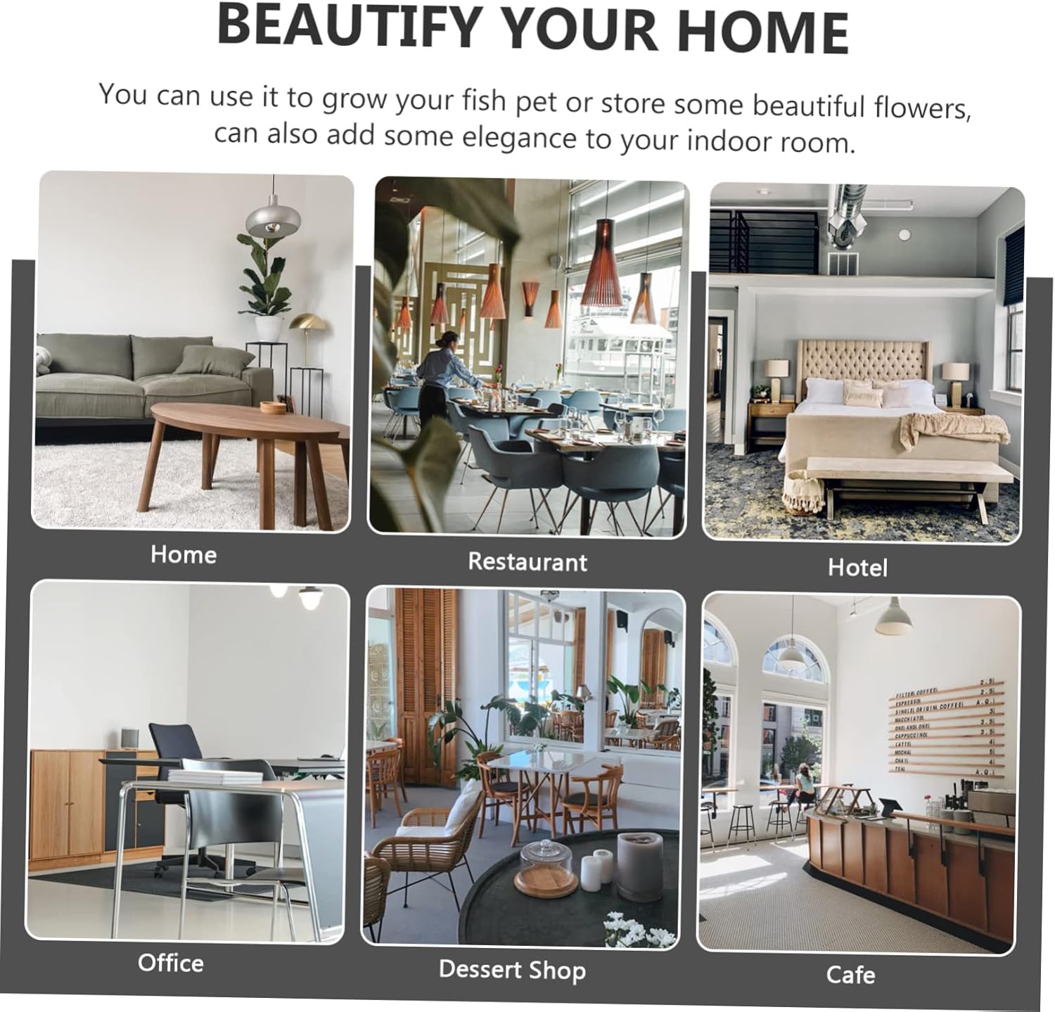 Glass Fish Bowl for Desktop Aquarium Round Hydroponic Terrarium Elegant for Plants and Turtles for Home Office Use