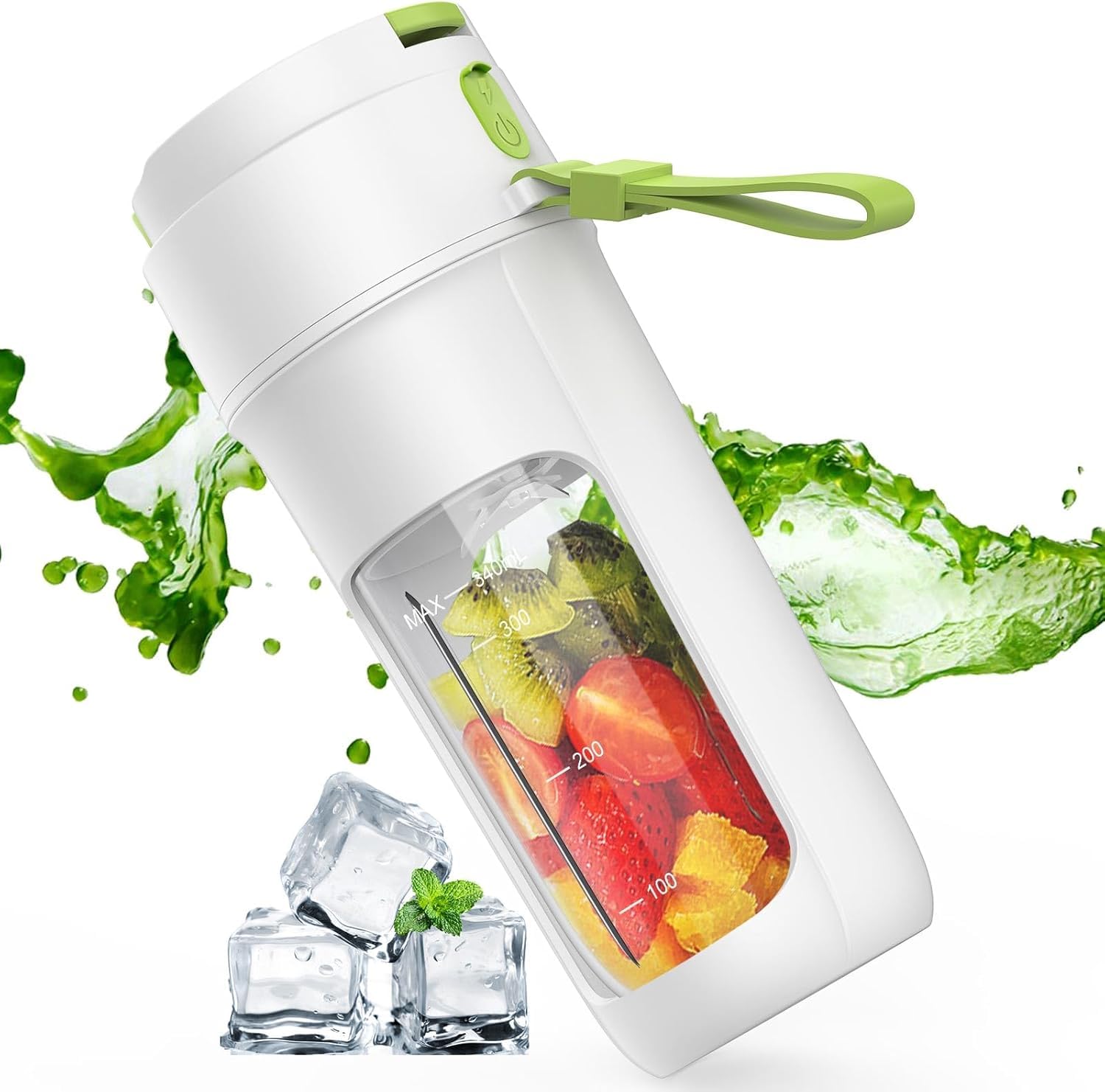 SONIQE Portable Juice Blender Bottle | Personal USB Rechargeable Mini Blender Shipper for Shakes and Smoothies | Fresh Fruit Electric Juice Mixer for Travel, Gym, Office and Sports 340ML (Off White)-image-17