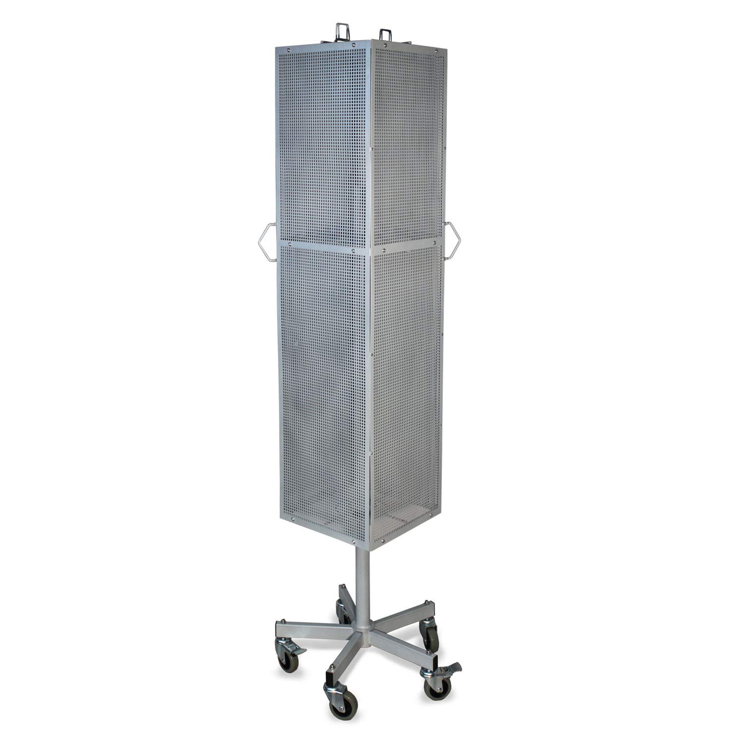 Soporte de chapa perforada por los cuatro lados sin ganchos de pared perforados 180 cm (eloxal silver)