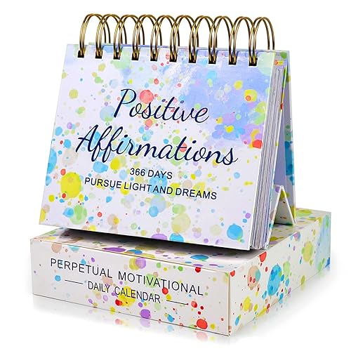 ZEEYUAN Daily Inspirational Quotes for Desk Decor Flip Motivational Calendar,