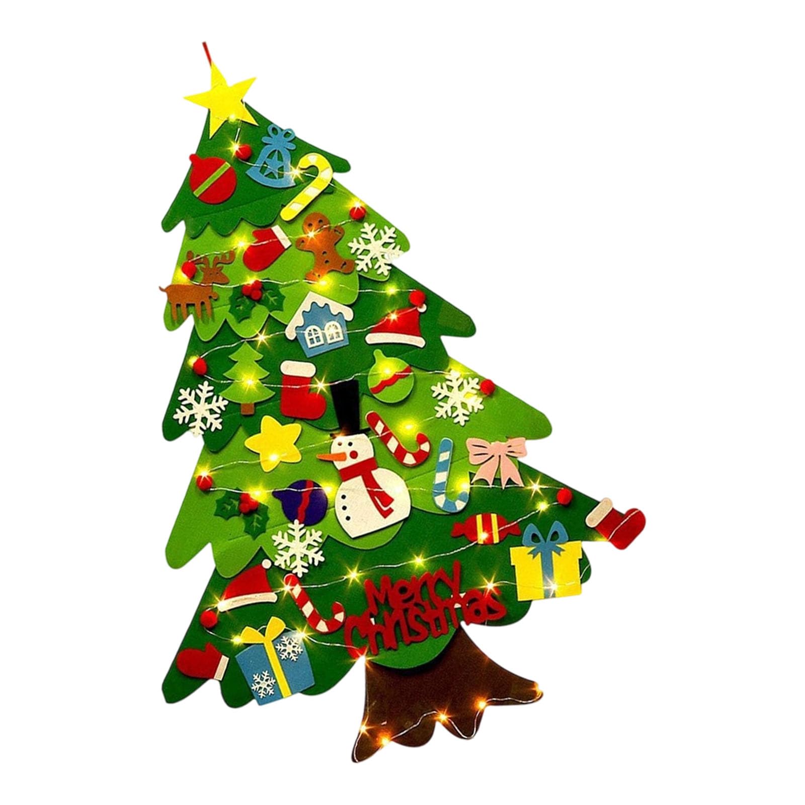 carotoe Felt Christmas Tree Craft Set Kids Christmas Toy for Holiday Decoration and Family Interactive Activity Felt Holiday Decoration