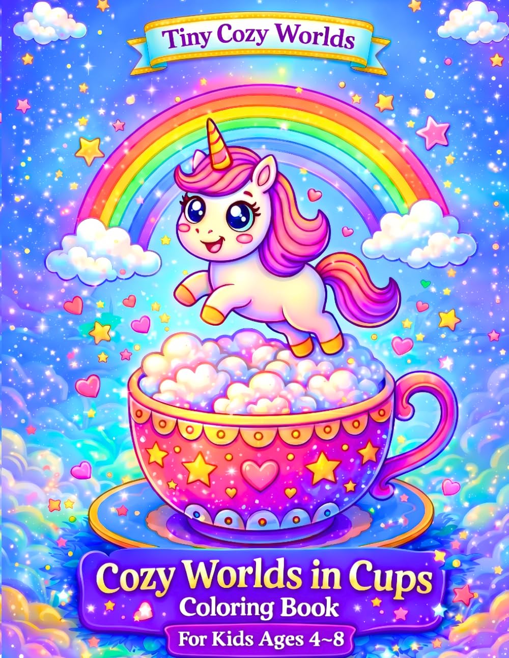 Cozy Worlds in Cups Coloring Book for Kids Ages 4–8: Bold & Easy Designs (Tiny Cozy Worlds)