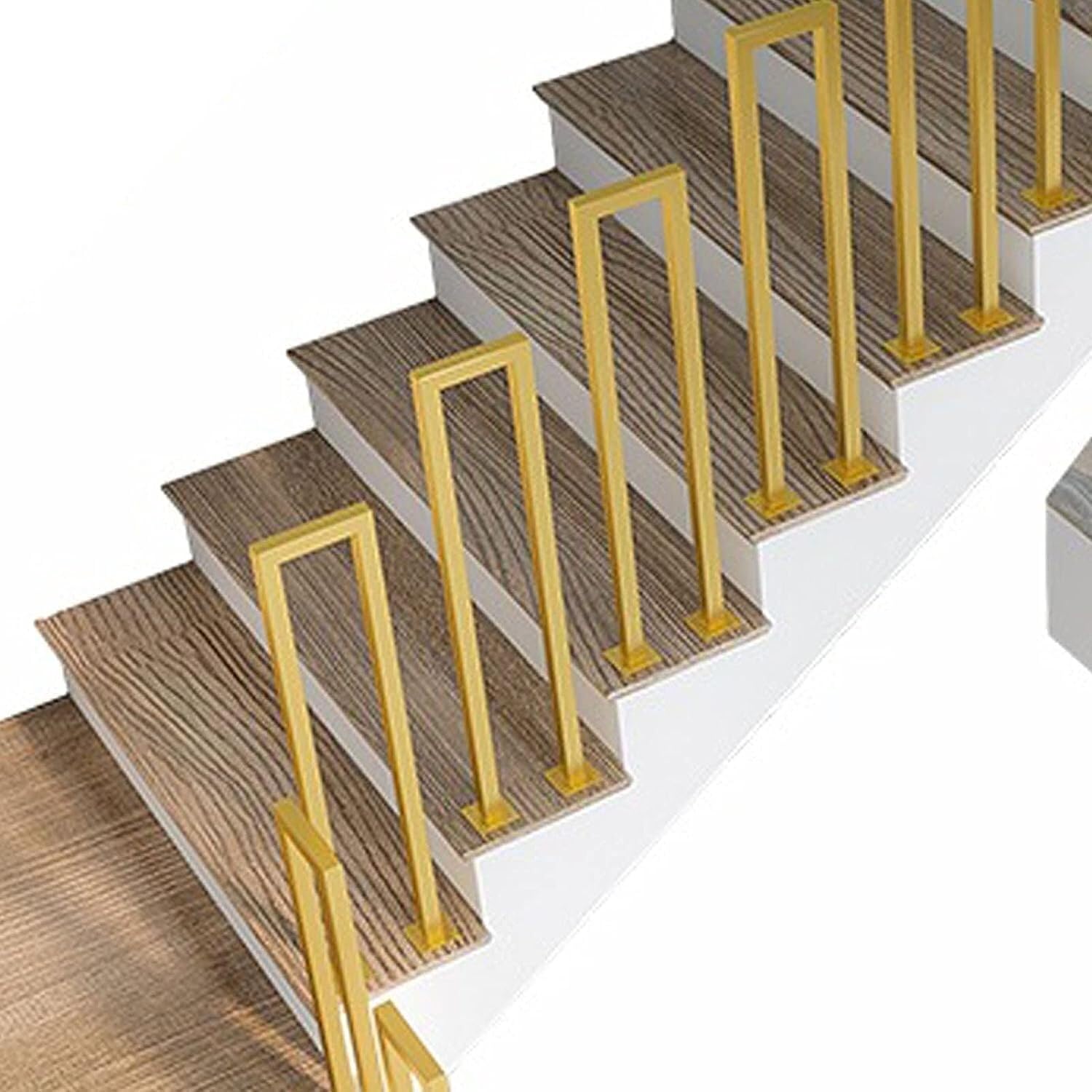Gold Stairs Handrail, Hand Rails for Outdoor Steps, 1.1-3.3FT Staircase Guardrail, for Indoor and Outdoor Garden Attic Steps Decoration Staircase Handrails(65CM/2.1FT)