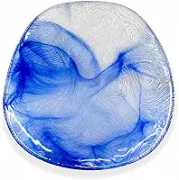 Kit 4 pratos de sobremesa 20 cm em vidro decorado
