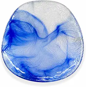 Kit 4 pratos de sobremesa 20 cm em vidro decorado