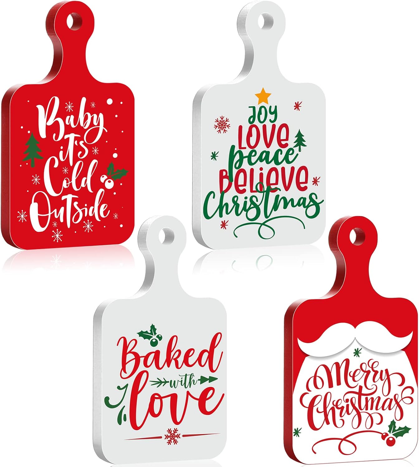 4 Pcs Christmas Tiered Tray Decors Christmas Farmhouse