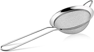 TIONTURE Fine Mesh Strainer Stainless Steel Mesh Strainers with Long Handle Cocktail Sifter Tea Sieve for Kitchen Food Flo...