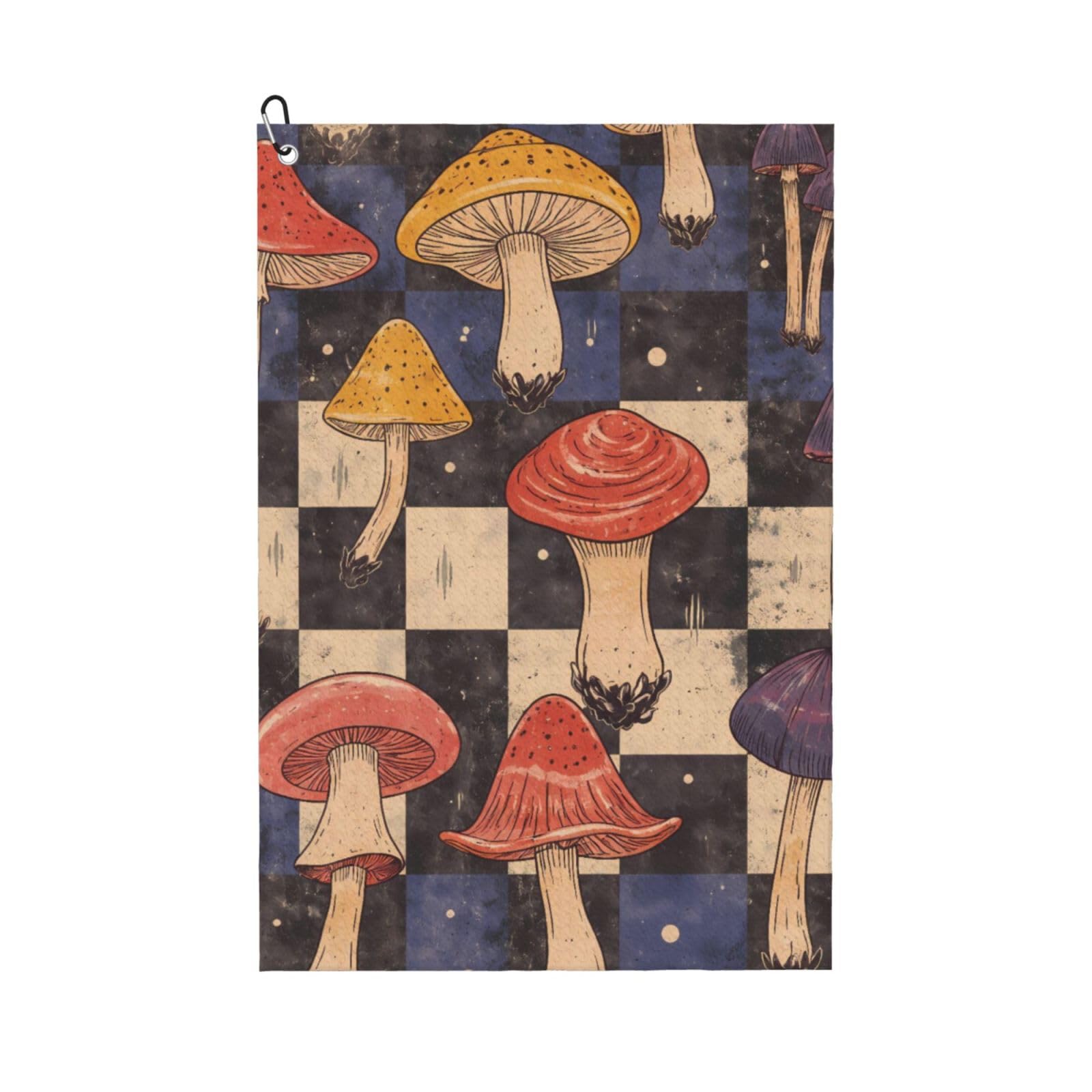 Oudrspo Vintage Watercolor Mushroom Multi-Functional Golf Towel | Absorbent Quick Drying 16x24in