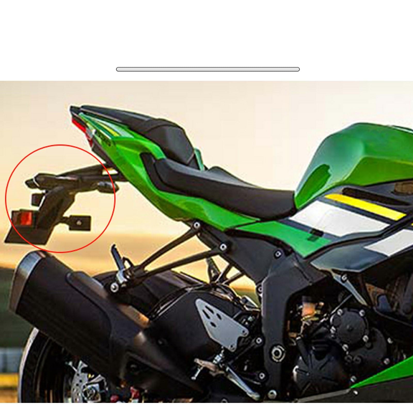 Portatarga Moto Per Ninja ZX-6R ZX636 2024-2025, Con Luce LED Integrata, Portatarga Pieghevole