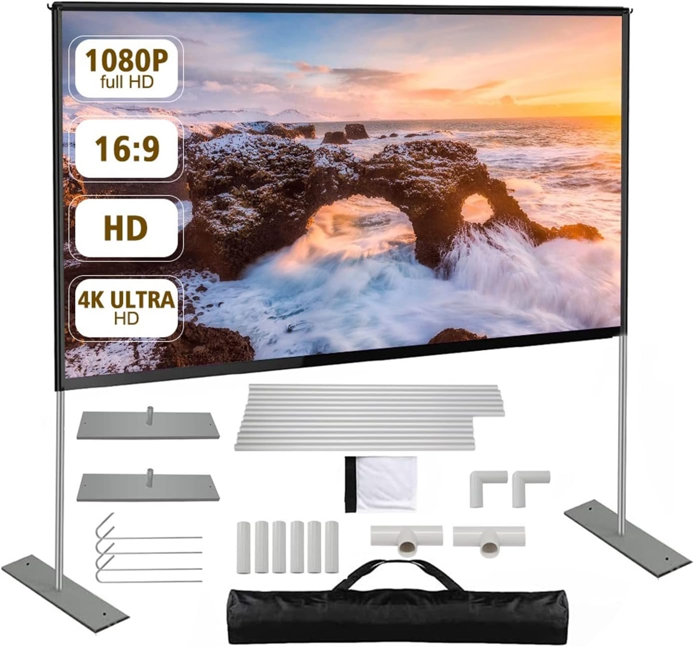 Movie Projection Screen 100 120 inch Portable Projector