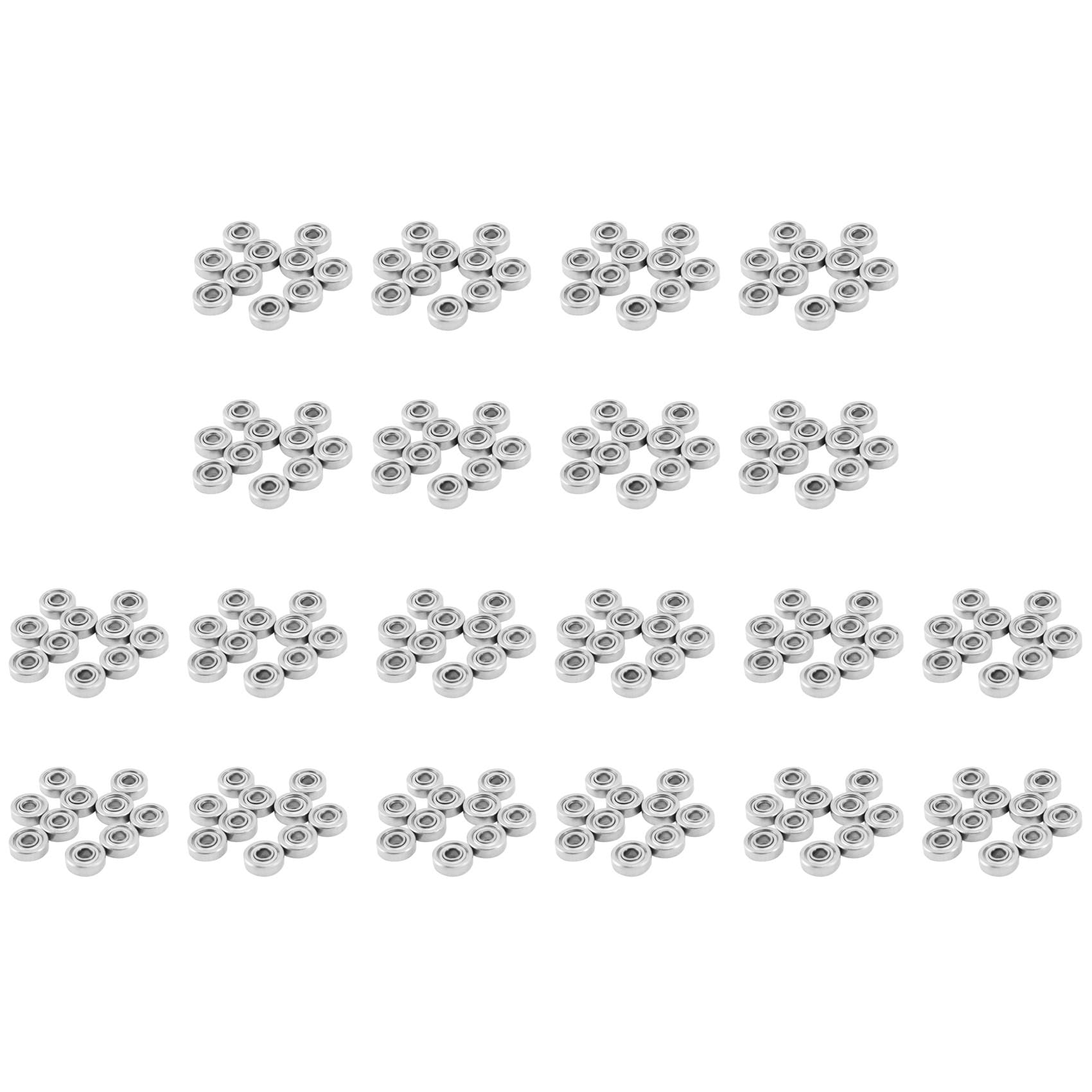 Jnchdghwa Silver 200Pcs Miniature Sealed Metal Shielded Metric Radial Ball Bearing Model: 604 Zz 4X12x4mm