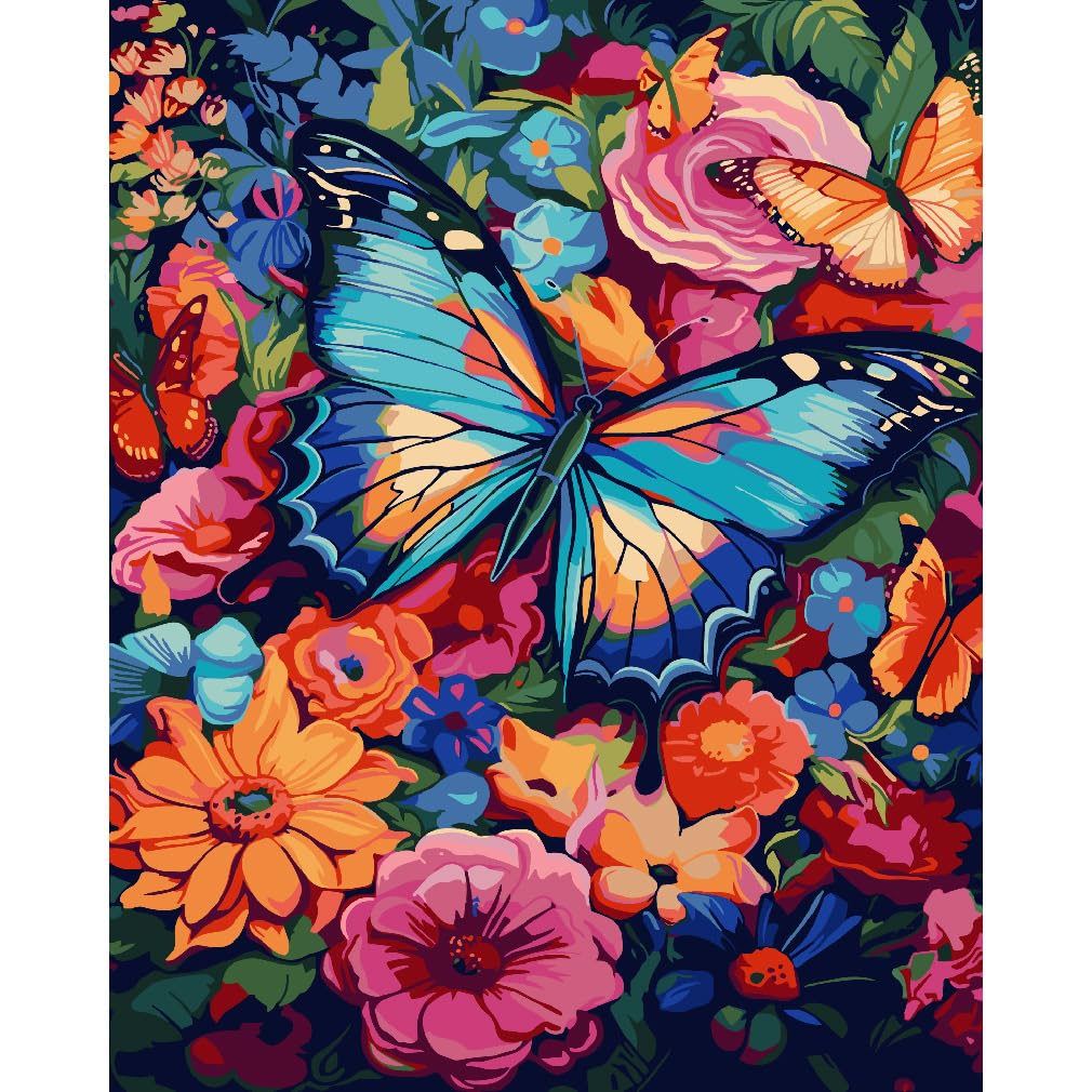 Amazon.com: AALBLAC Butterfly Paint by Numbers Kit for Adults Beginners ...