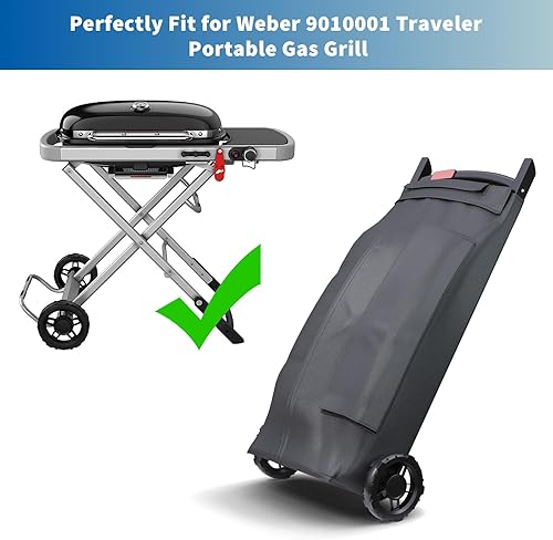 Miniatura 2 de Grisun 7030 Funda protectora de carga para Weber 9010001 Traveler parrilla de gas portátil, resistente al agua 600D bolsa de almacenamiento portátil
